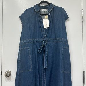 CO Drawstring waist dress with pockets Indigo XS